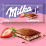 Milka Chocolate Tablet filled with Strawberry Yoghurt, 100g